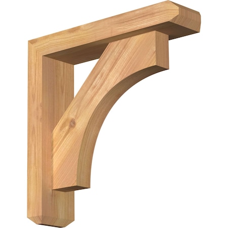 Ekena Millwork Westlake Craftsman Smooth Bracket w/ Offset Brace, Western Red Cedar, 3 1/2"W x 14"D x 14"H BKT0402X14X14WTL04SWR